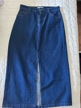 Petal and Pup Dark Denim Midi Skirt 6